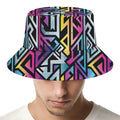 Colorful Geometric Tribal Pattern Print Bucket Hat