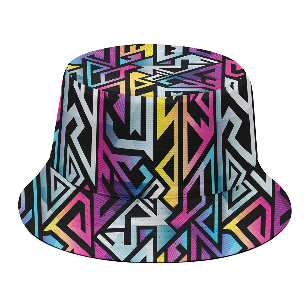 Colorful Geometric Tribal Pattern Print Bucket Hat
