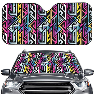 Colorful Geometric Tribal Pattern Print Car Windshield Sun Shade