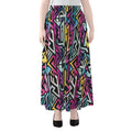 Colorful Geometric Tribal Pattern Print Chiffon Maxi Skirt