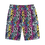 Colorful Geometric Tribal Pattern Print Cotton Shorts
