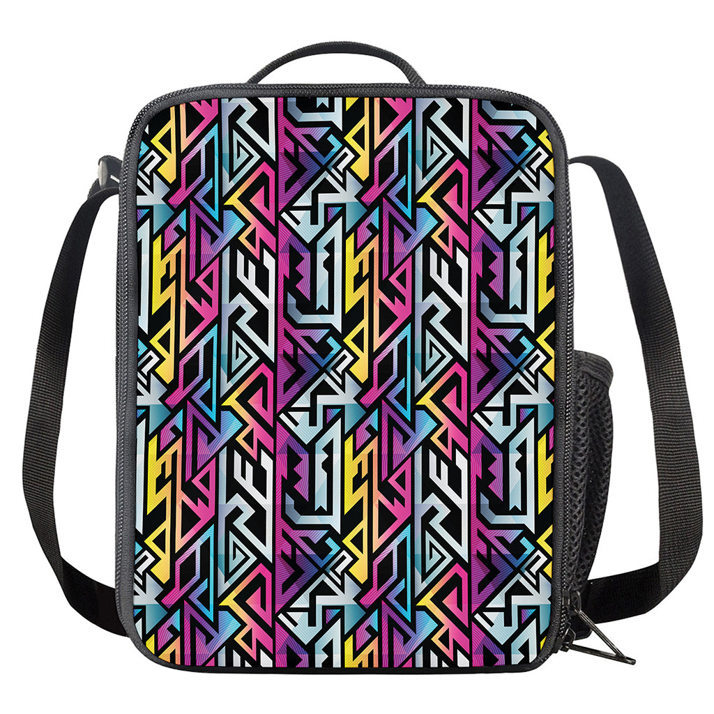 Colorful Geometric Tribal Pattern Print Crossbody Lunch Bag