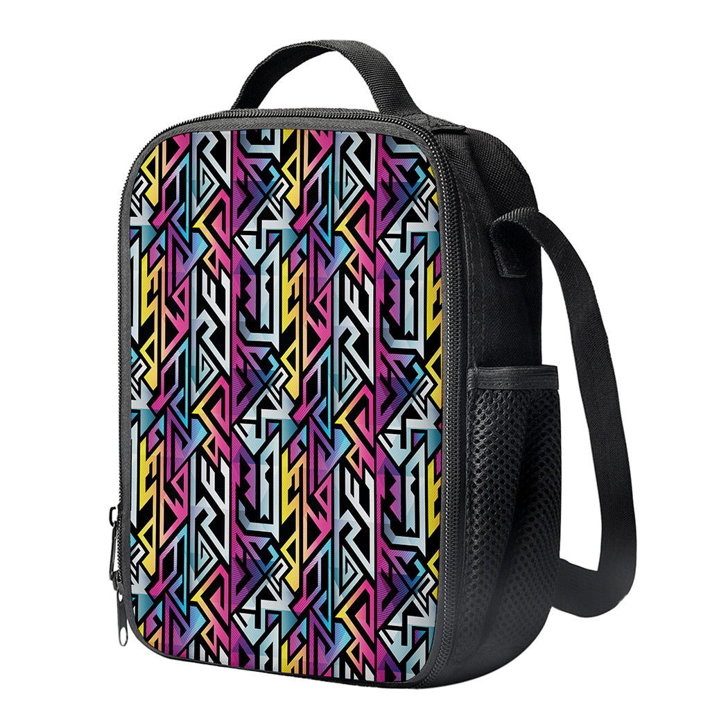 Colorful Geometric Tribal Pattern Print Crossbody Lunch Bag