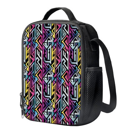 Colorful Geometric Tribal Pattern Print Crossbody Lunch Bag