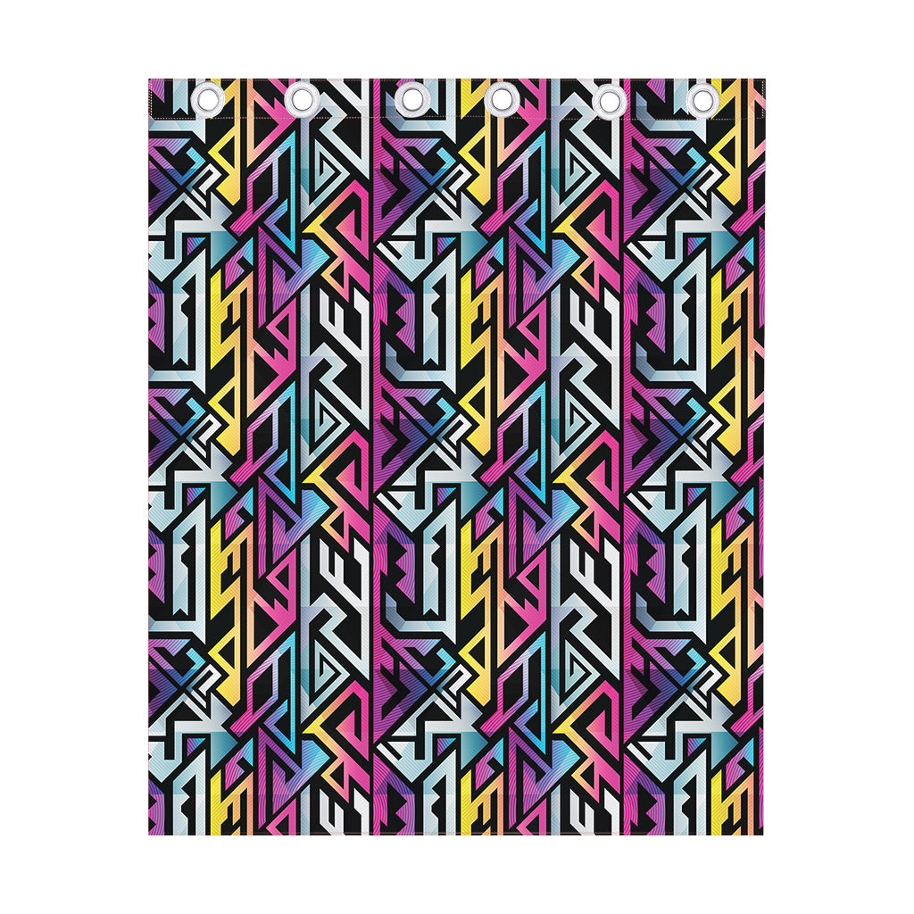 Colorful Geometric Tribal Pattern Print Curtain