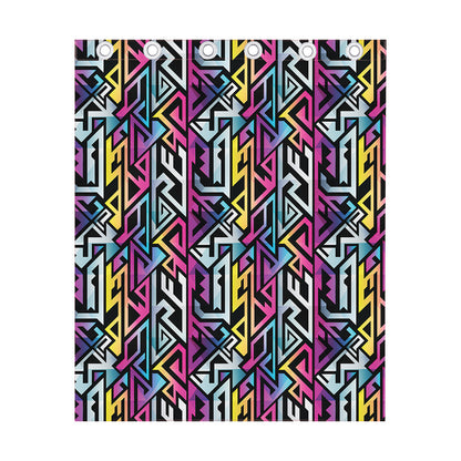 Colorful Geometric Tribal Pattern Print Curtain