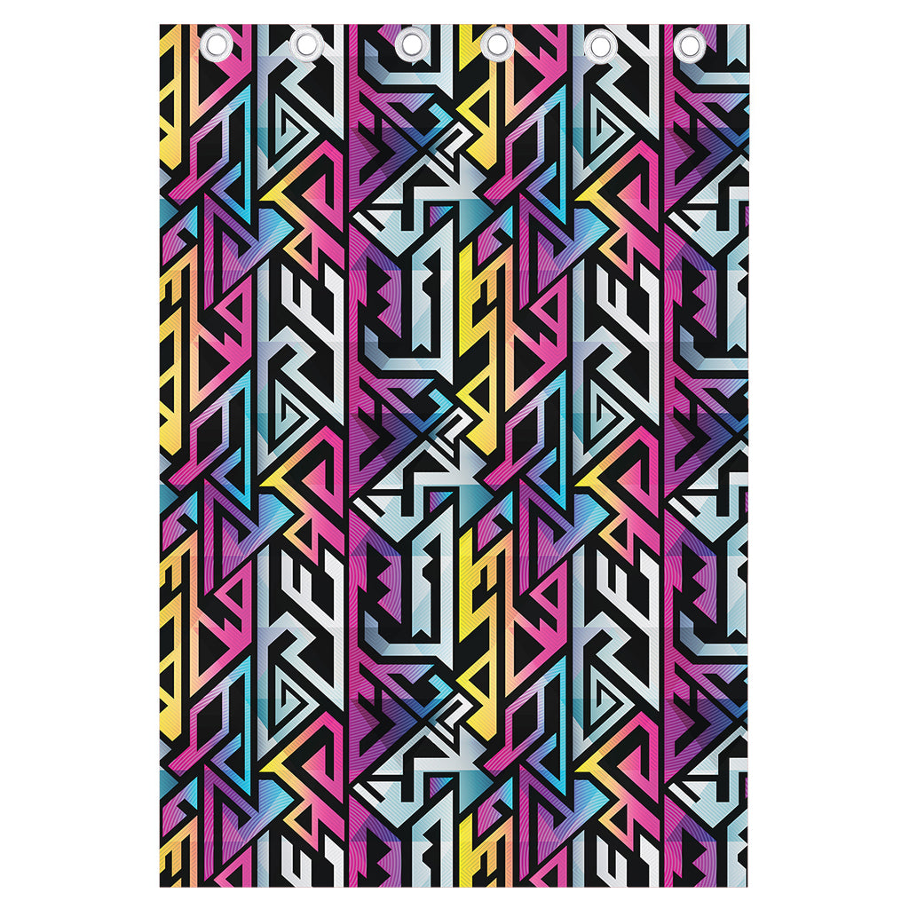 Colorful Geometric Tribal Pattern Print Curtain
