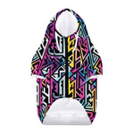 Colorful Geometric Tribal Pattern Print Dog Zip Up Hoodie