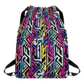 Colorful Geometric Tribal Pattern Print Drawstring Backpack