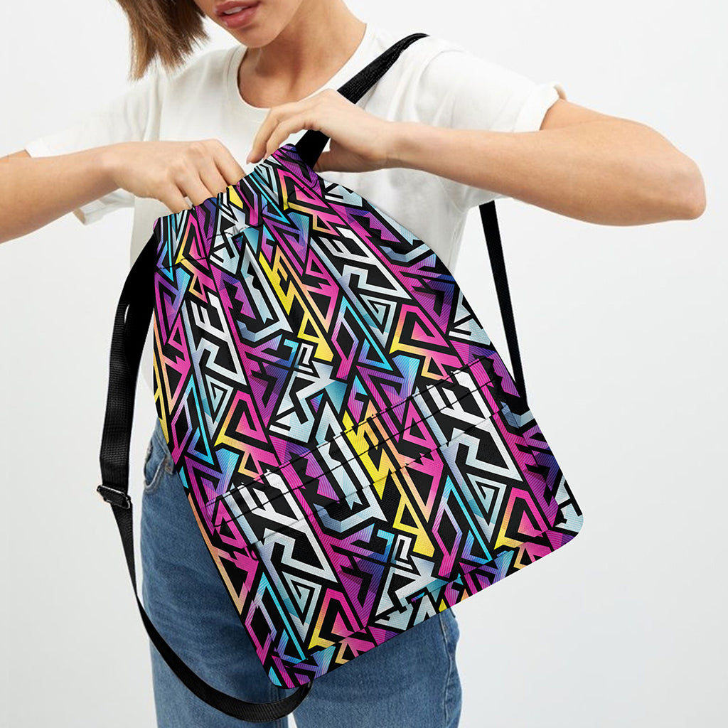 Colorful Geometric Tribal Pattern Print Drawstring Backpack
