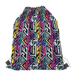 Colorful Geometric Tribal Pattern Print Drawstring Bag