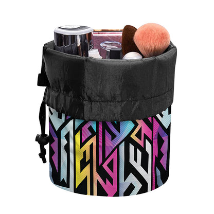 Colorful Geometric Tribal Pattern Print Drawstring Makeup Bag