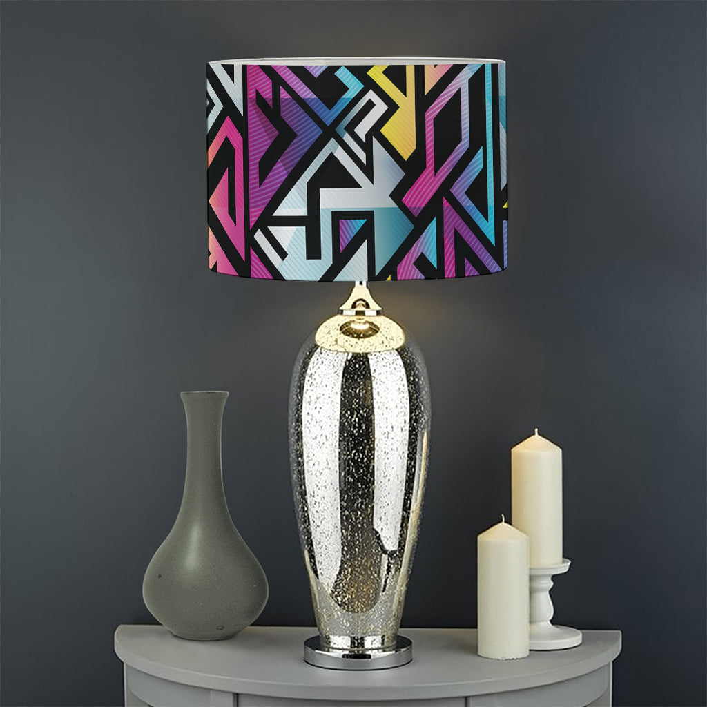 Colorful Geometric Tribal Pattern Print Drum Lamp Shade
