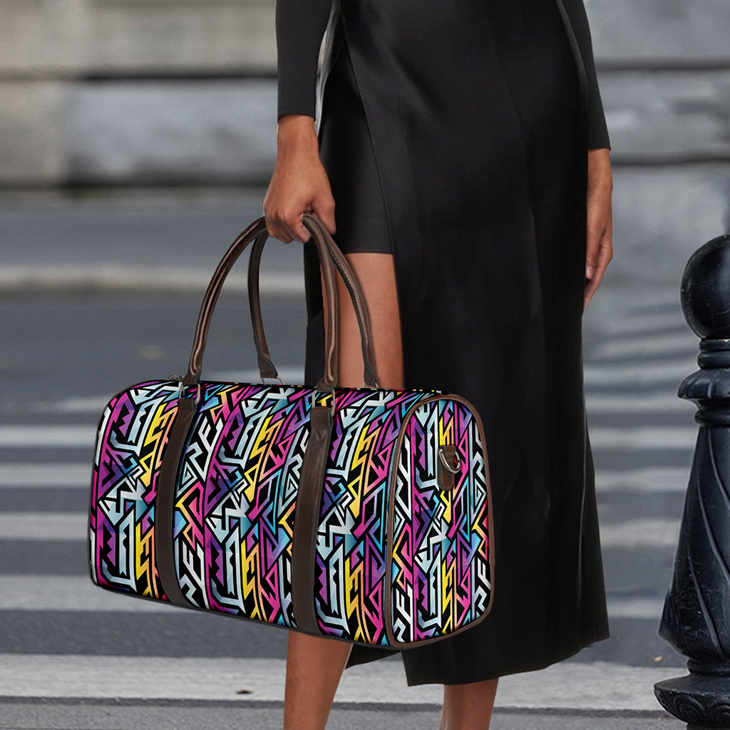 Colorful Geometric Tribal Pattern Print Duffle Bag