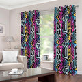 Colorful Geometric Tribal Pattern Print Extra Wide Grommet Curtains