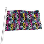 Colorful Geometric Tribal Pattern Print Flag