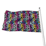 Colorful Geometric Tribal Pattern Print Flag