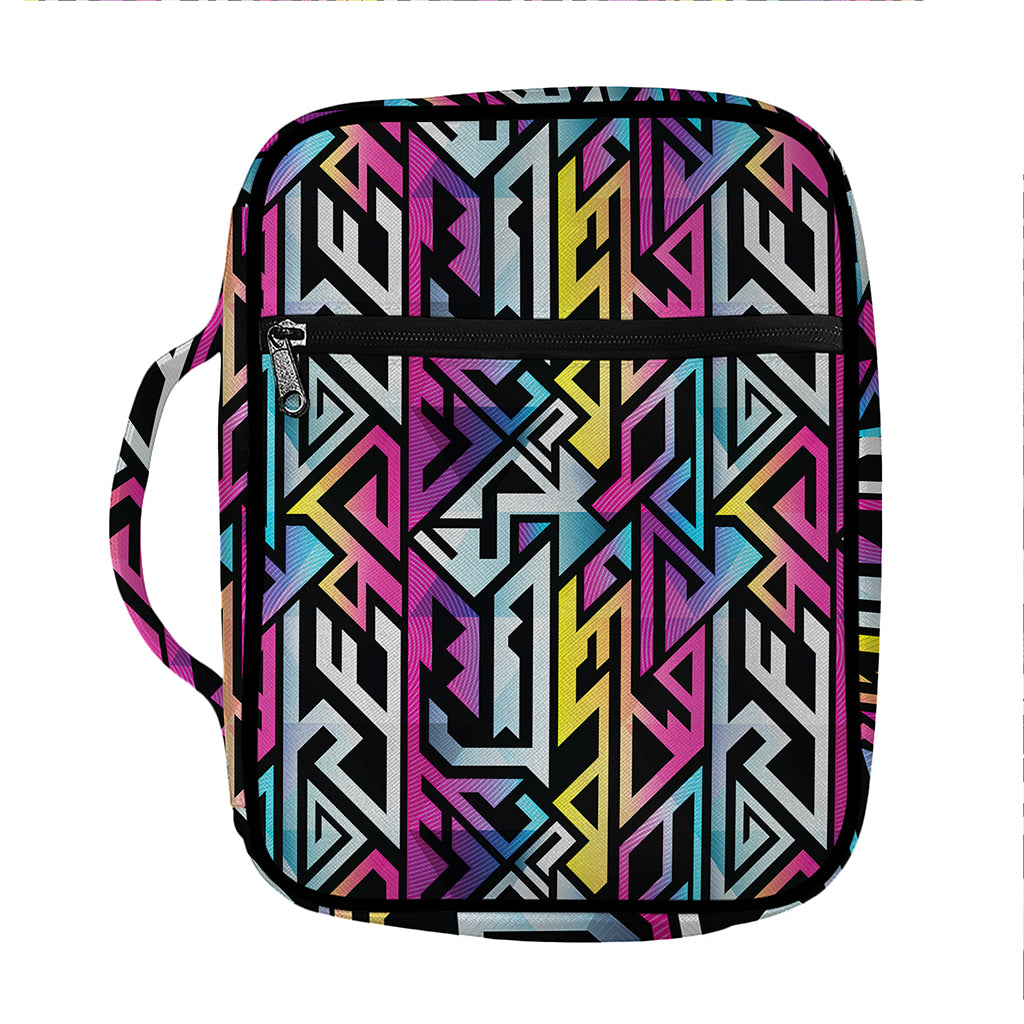 Colorful Geometric Tribal Pattern Print Front Pocket Bible Bag