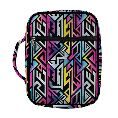 Colorful Geometric Tribal Pattern Print Front Pocket Bible Bag