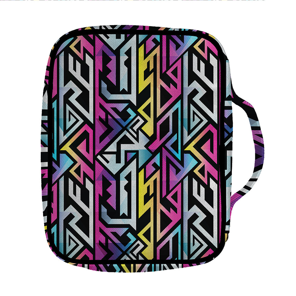 Colorful Geometric Tribal Pattern Print Front Pocket Bible Bag