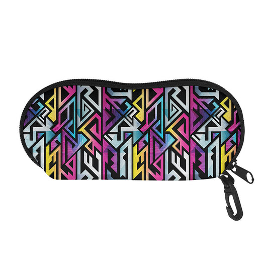 Colorful Geometric Tribal Pattern Print Glasses Case