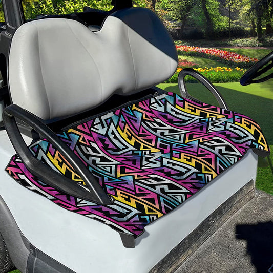 Colorful Geometric Tribal Pattern Print Golf Cart Seat Cover