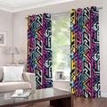Colorful Geometric Tribal Pattern Print Grommet Curtains