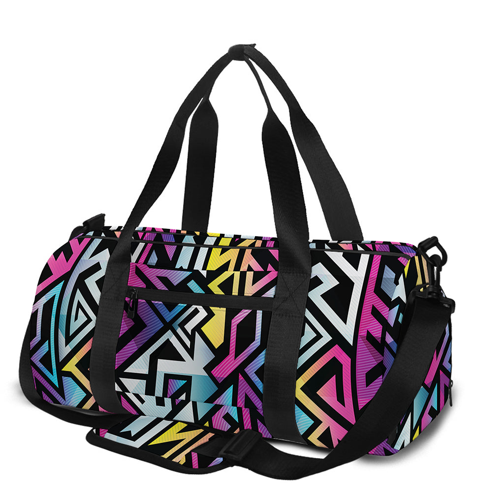 Colorful Geometric Tribal Pattern Print Gym Bag