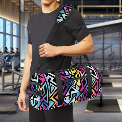Colorful Geometric Tribal Pattern Print Gym Bag