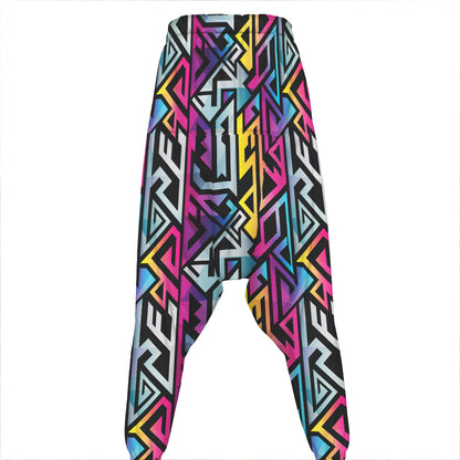 Colorful Geometric Tribal Pattern Print Hammer Pants