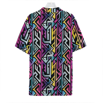 Colorful Geometric Tribal Pattern Print Hawaiian Shirt