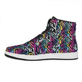 Colorful Geometric Tribal Pattern Print High Top Leather Sneakers