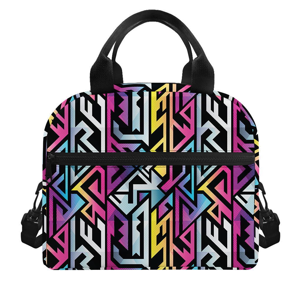 Colorful Geometric Tribal Pattern Print Insulated Lunch Bag