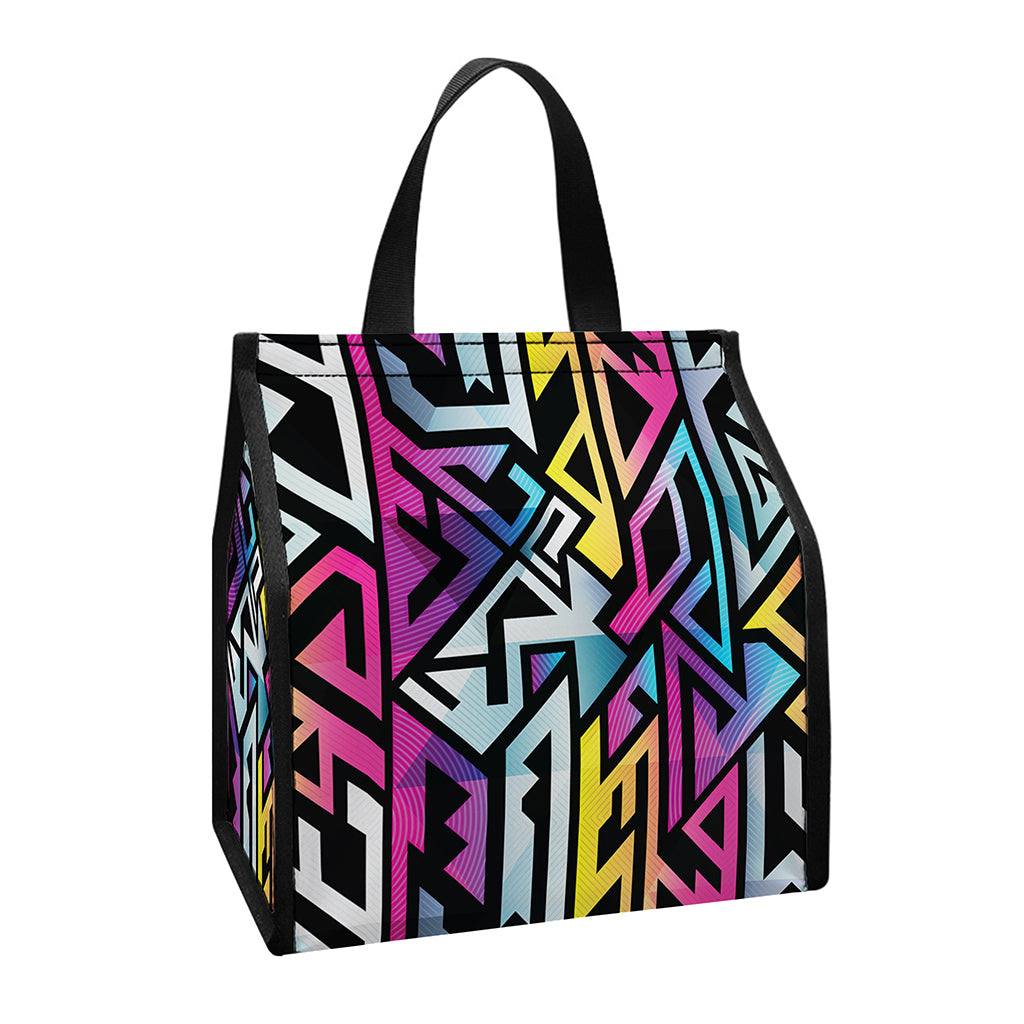 Colorful Geometric Tribal Pattern Print Insulated Lunch Tote