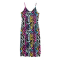 Colorful Geometric Tribal Pattern Print Jersey Midi Cami Dress