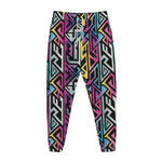 Colorful Geometric Tribal Pattern Print Jogger Pants