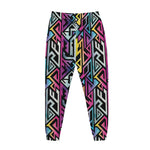 Colorful Geometric Tribal Pattern Print Jogger Pants