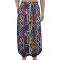 Colorful Geometric Tribal Pattern Print Lantern Pants