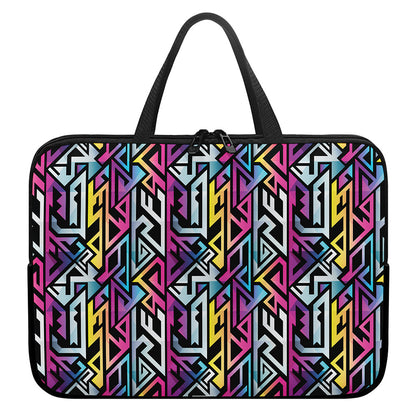 Colorful Geometric Tribal Pattern Print Laptop Sleeve With Handle