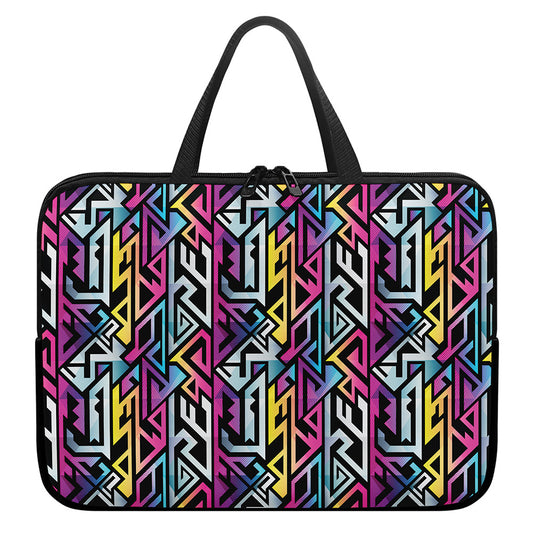 Colorful Geometric Tribal Pattern Print Laptop Sleeve With Handle