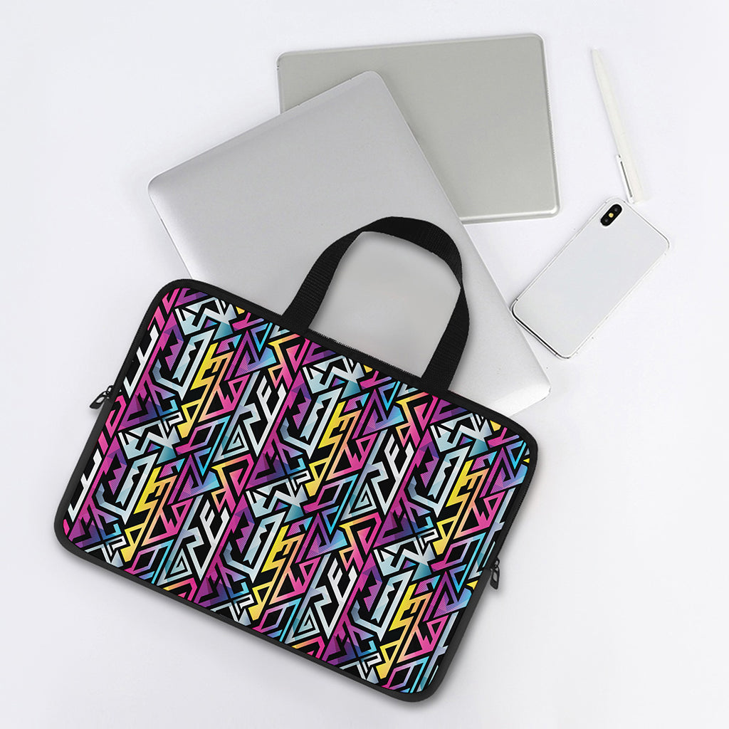 Colorful Geometric Tribal Pattern Print Laptop Sleeve With Handle