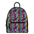 Colorful Geometric Tribal Pattern Print Leather Backpack