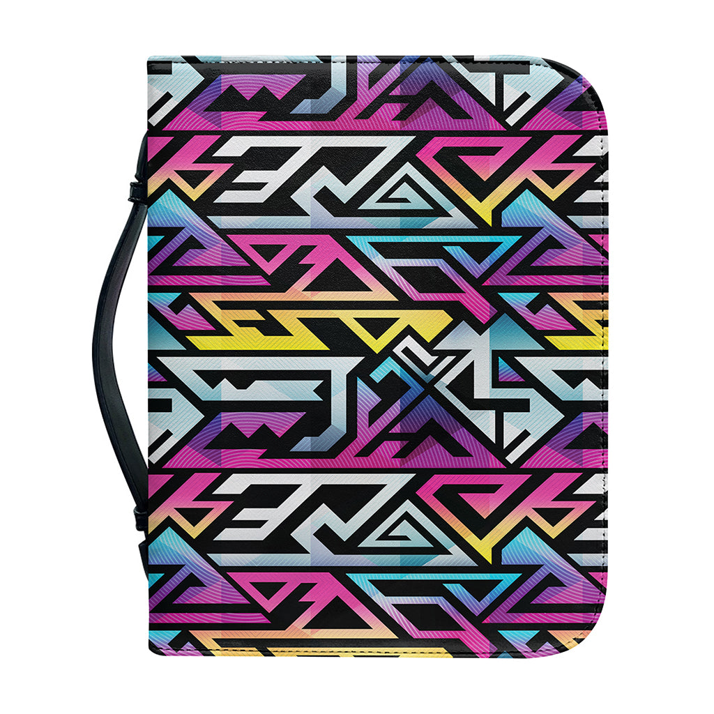 Colorful Geometric Tribal Pattern Print Leather Bible Cover