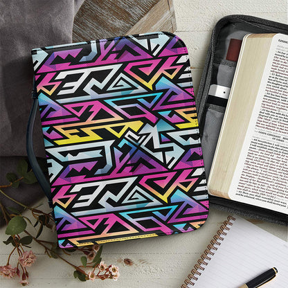 Colorful Geometric Tribal Pattern Print Leather Bible Cover