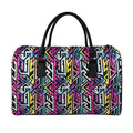 Colorful Geometric Tribal Pattern Print Leather Duffel Bag