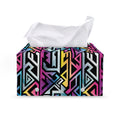 Colorful Geometric Tribal Pattern Print Leather Tissue Box Cover