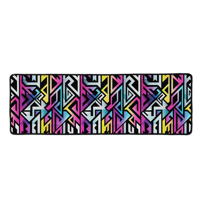 Colorful Geometric Tribal Pattern Print Long Kitchen Mat