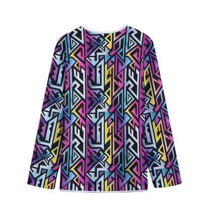 Colorful Geometric Tribal Pattern Print Long Sleeve Short Coat