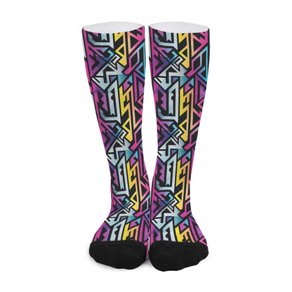 Colorful Geometric Tribal Pattern Print Long Socks