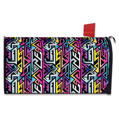 Colorful Geometric Tribal Pattern Print Mailbox Cover